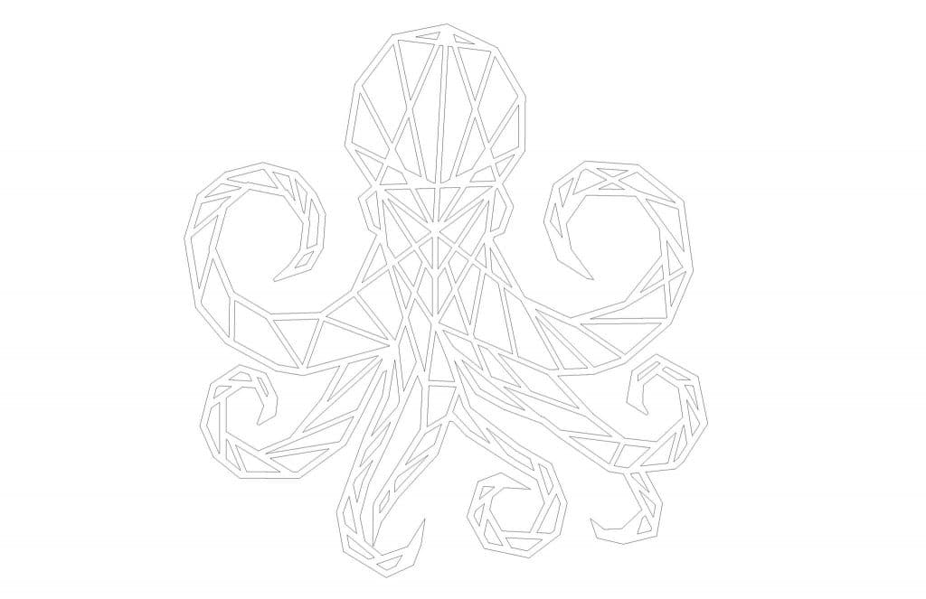 Pulpo geométrico — vector para corte CNC