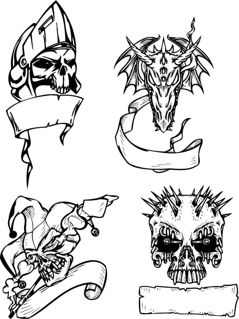 Imágenes con cráneos 4 — vector para corte CNC