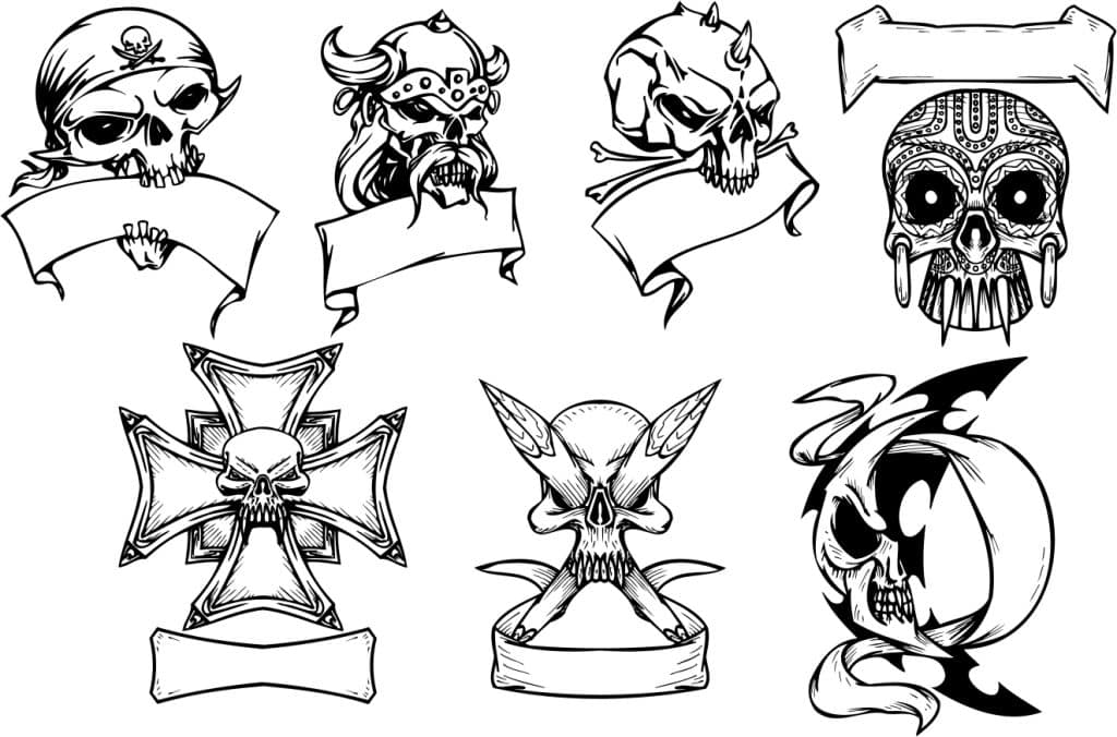 Imágenes con cráneos 5 — vector para corte CNC