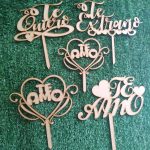 Cake toppers con frases de amor - Vector descarganle para corte CNC y grabado laser gratis | Stanser
