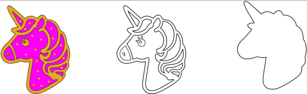 Decoración de unicornio — vector para corte CNC