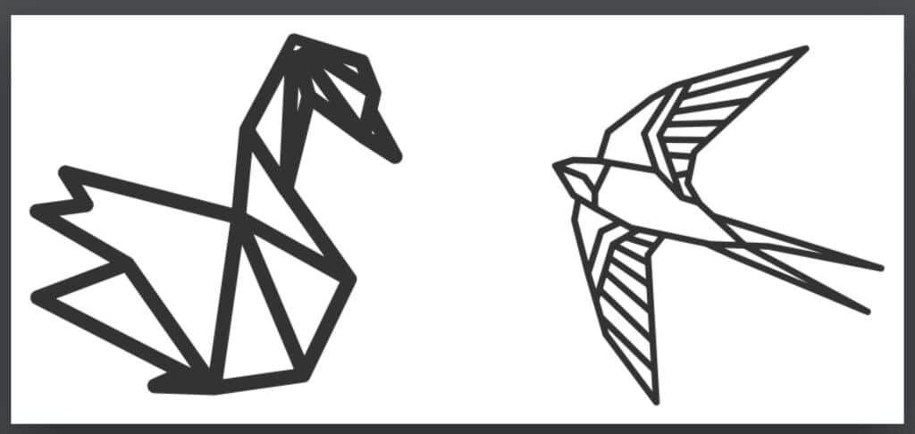 Cisne y colibrí — vector para corte CNC