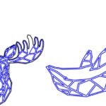 Alce y ballena geométricos - Vector descarganle para corte CNC y grabado laser gratis | Stanser