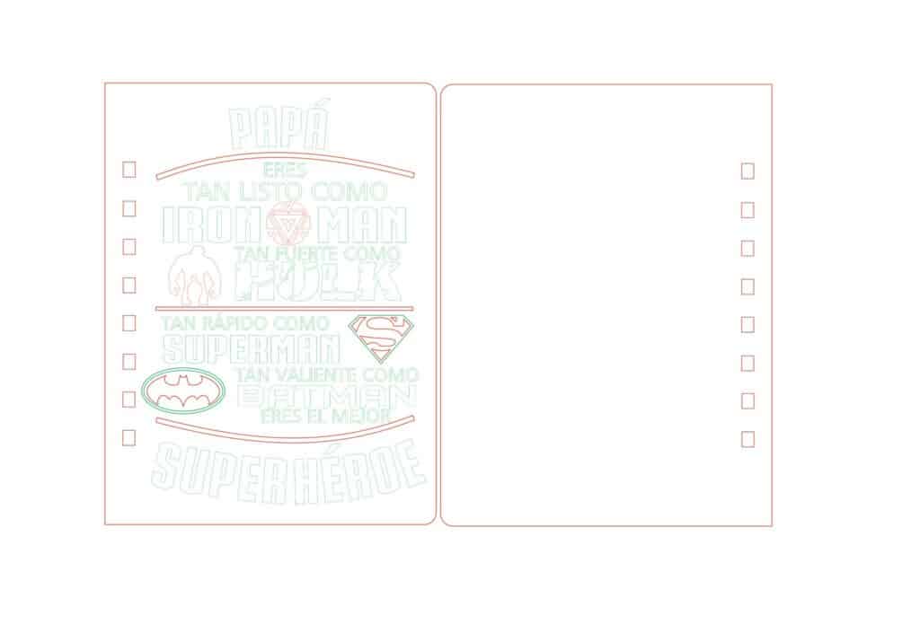 Portada libreta «Papá» — vector para corte CNC