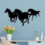 Trío de caballos para pared - Vector descarganle para corte CNC y grabado laser gratis | Stanser