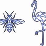 Insecto y flamenco - Vector descarganle para corte CNC y grabado laser gratis | Stanser