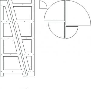 Mueble esquinero de 5 niveles