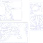 Tríptico de pared "Bicicleta" - Vector SVG DXF para CNC Router y Laser CO2 - Descargable gratis | Stanser