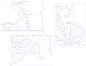 Tríptico de pared «Bicicleta»