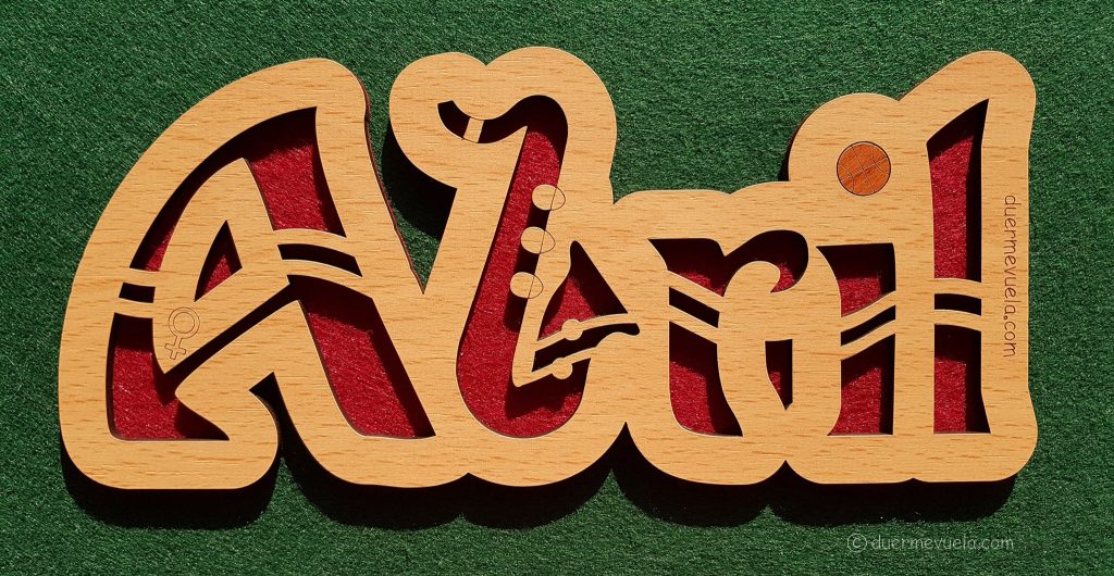 Letrero «Abril» — vector para corte CNC