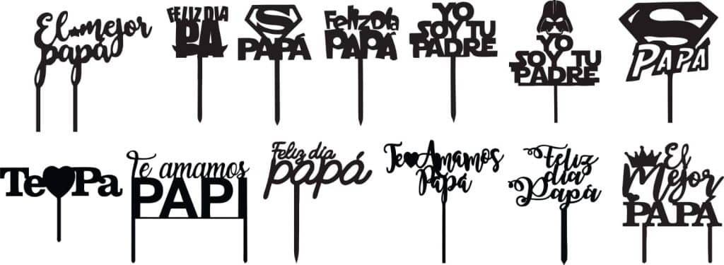 Cake Toppers «Papá» — vector para corte CNC