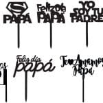 Cake Toppers "Papá" - Vector descarganle para corte CNC y grabado laser gratis | Stanser