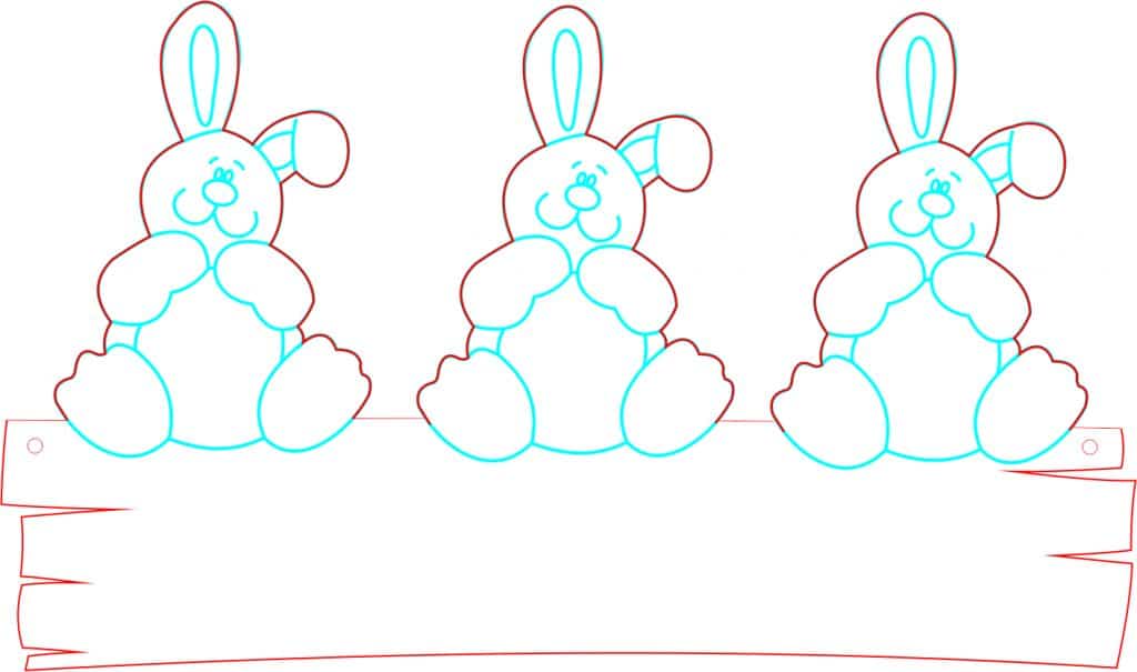 Decoración «Conejos de Pascua» — vector para corte CNC
