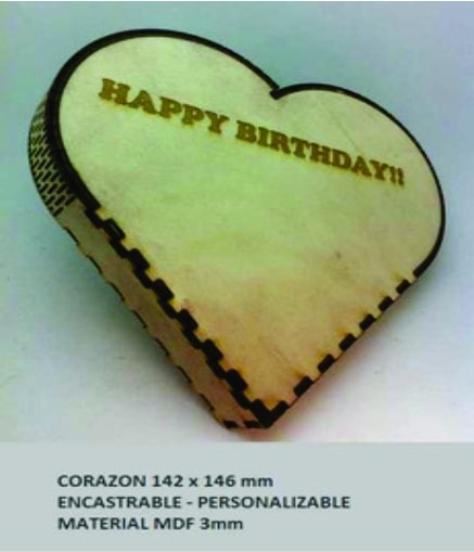 Caja de corazón «HBD»