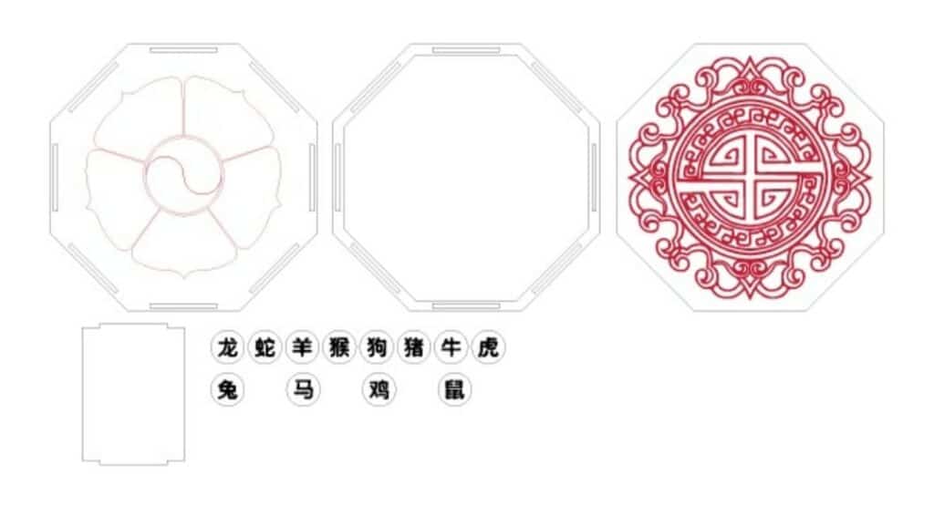 Caja octagonal con tapa — vector para corte CNC
