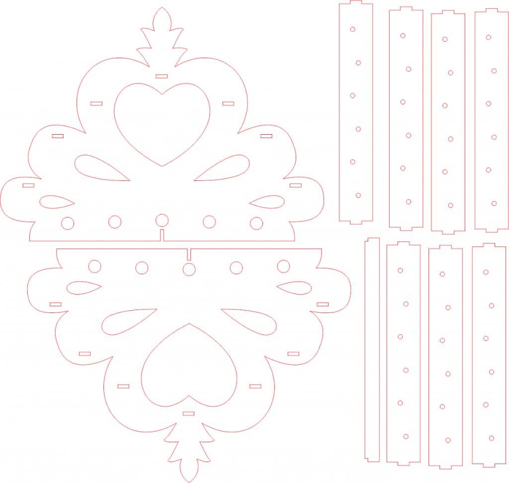 Corona para paletas — vector para corte CNC