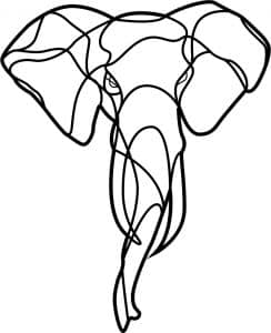 Cabeza de elefante de curvas