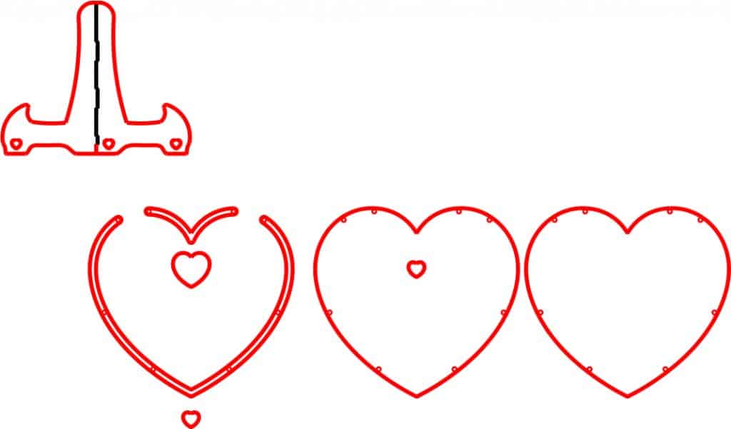 Corazón para firmas — vector para corte CNC