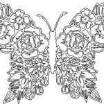 Mariposa floreada - Vector descarganle para corte CNC y grabado laser gratis | Stanser