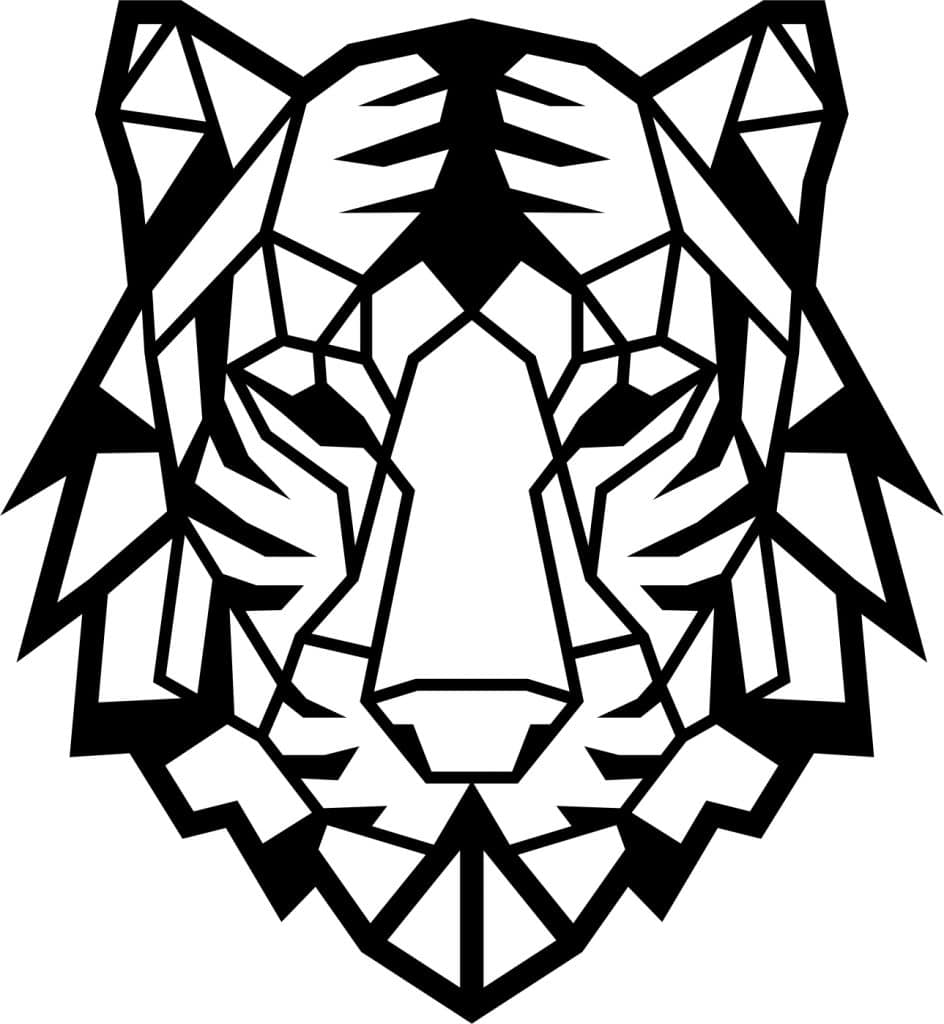 Tigre de bengala geométrico — vector para corte CNC