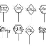Toppers "Happy Birthday" 14 - Vector descarganle para corte CNC y grabado laser gratis | Stanser