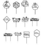 Toppers "Happy Birthday" 17 - Vector descarganle para corte CNC y grabado laser gratis | Stanser