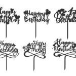Toppers "Happy Birthday" 7 - Vector descarganle para corte CNC y grabado laser gratis | Stanser