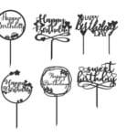 Toppers "Happy Brithday" 9 - Vector descarganle para corte CNC y grabado laser gratis | Stanser