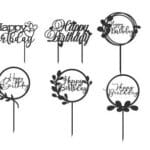 Toppers "Happy Birthday" 12 - Vector descarganle para corte CNC y grabado laser gratis | Stanser