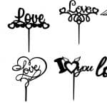 Toppers "Love" 1 - Vector descarganle para corte CNC y grabado laser gratis | Stanser