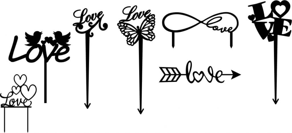 Toppers «Love» 2 — vector para corte CNC