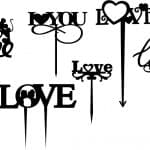 Toppers "Love" 3 - Vector descarganle para corte CNC y grabado laser gratis | Stanser
