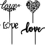 Toppers "love" 5 - Vector descarganle para corte CNC y grabado laser gratis | Stanser