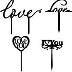 Toppers "Love" 7 - Vector descarganle para corte CNC y grabado laser gratis | Stanser