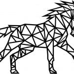 Unicornio geométrico - Vector descarganle para corte CNC y grabado laser gratis | Stanser
