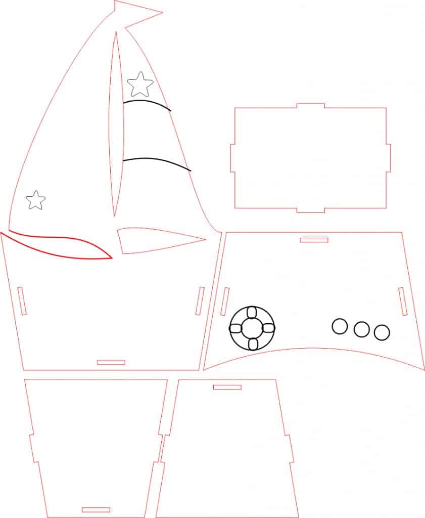 Caja «Velero» — vector para corte CNC