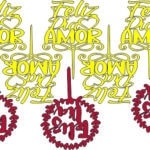 Topper "Feliz día amor" - Vector descarganle para corte CNC y grabado laser gratis | Stanser