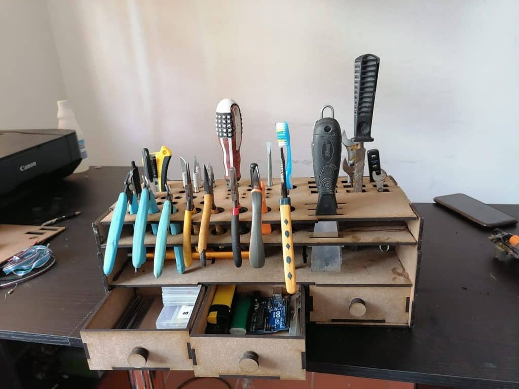 Caja organizadora de herramienta — vector para corte CNC
