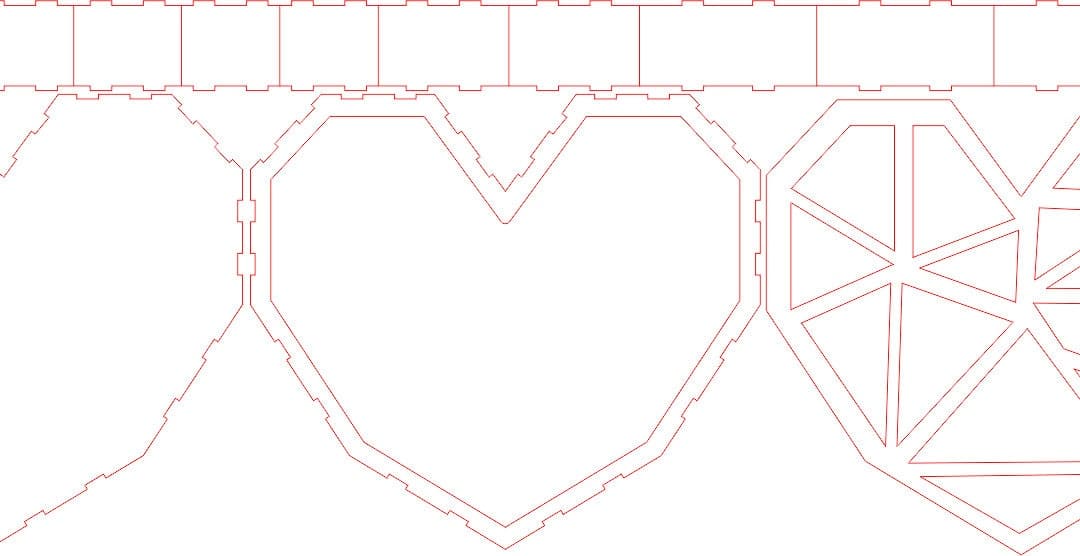 Caja de corazón geométrico