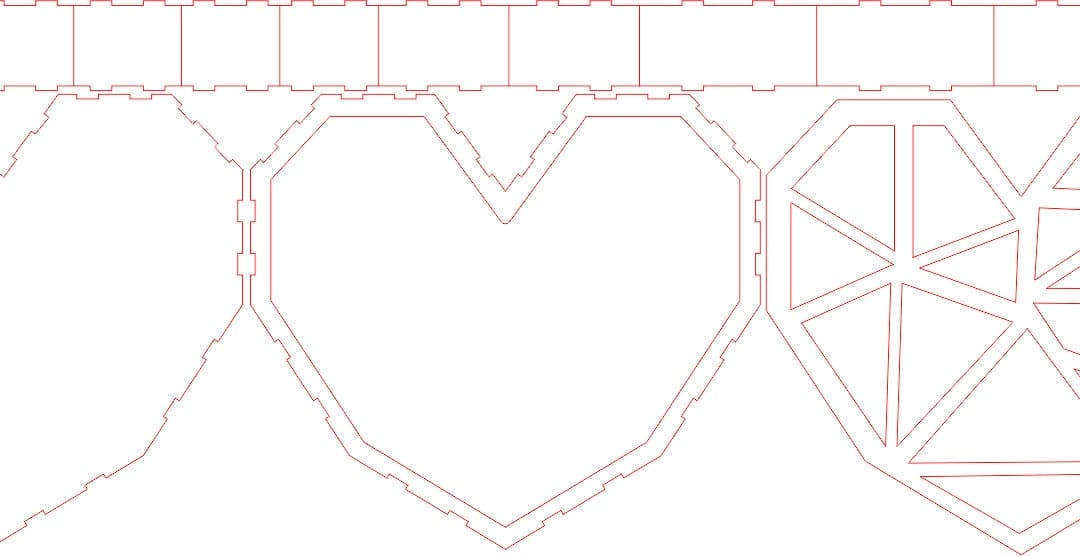 Caja de corazón geométrico