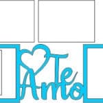 Marco para 2 fotos "Te amo" - Vector descarganle para corte CNC y grabado laser gratis | Stanser