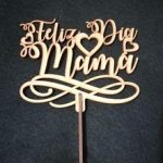 Cake topper "Feliz día mamá" - Vector descarganle para corte CNC y grabado laser gratis | Stanser