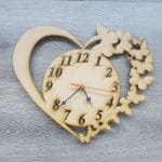 Reloj "Corazón y mariposas" - Vector SVG DXF para Laser CO2 - Descargable gratis | Stanser