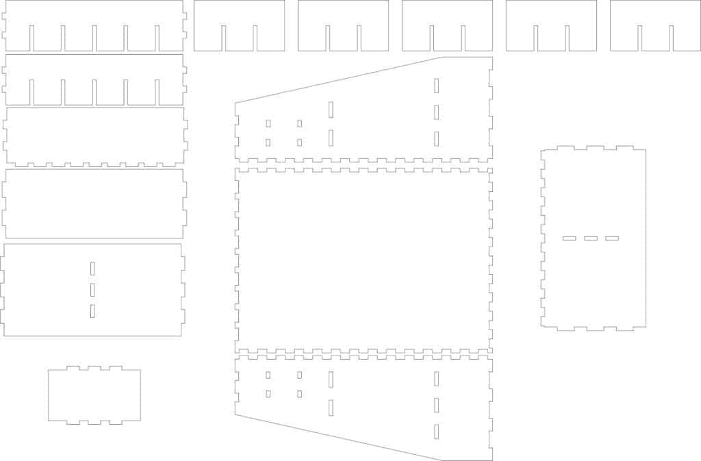 Organizador para maquillaje — vector para corte CNC