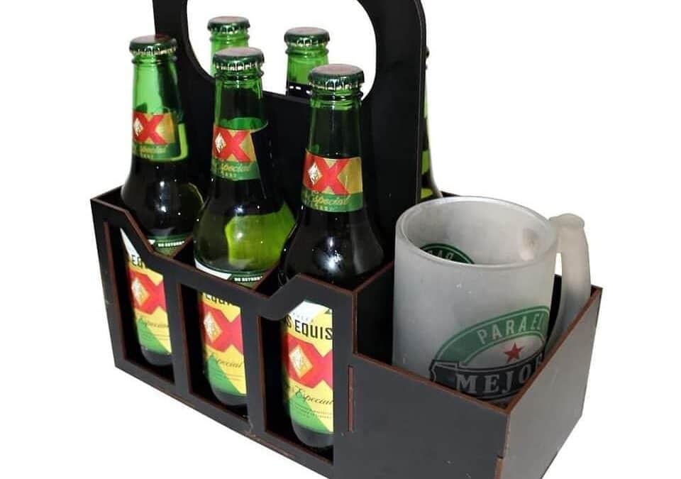 Caja para cervezas y tarro