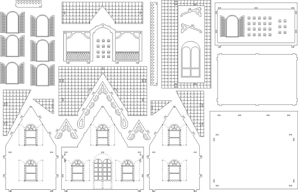 Casa de campo — vector para corte CNC