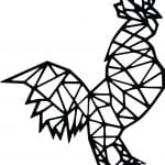 Gallo geométrico - Vector descarganle para corte CNC y grabado laser gratis | Stanser