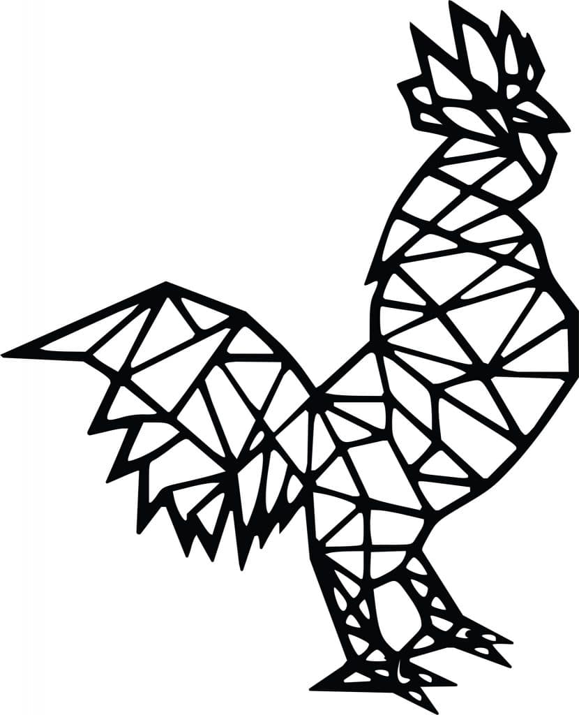 Gallo geométrico — vector para corte CNC