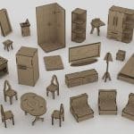 Set completo de muebles para muñecas - Vector descarganle para corte CNC y grabado laser gratis | Stanser