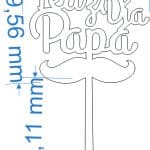 Cake topper "Feliz día Papá" - Vector descarganle para corte CNC y grabado laser gratis | Stanser